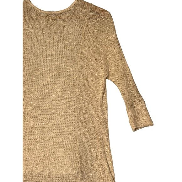 Beige Blu Planet Long Open Knit Duster Cardigan With 3/4 Sleeves Made In USA - Picture 13 of 14